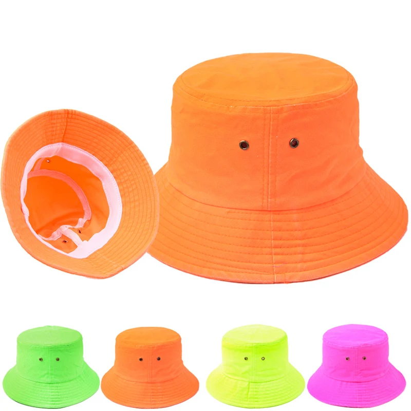 

New Unisex Fashion the Bright Cotton Bucket Cap Women Summer Wide Brim Sunscreen Panama Hat for Men Hop Foldable Sunbonnet