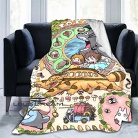riman spirited away soft cartoon totoro blanket throw flannel blanket bed sofa office air conditioner blanket gift anime blanket