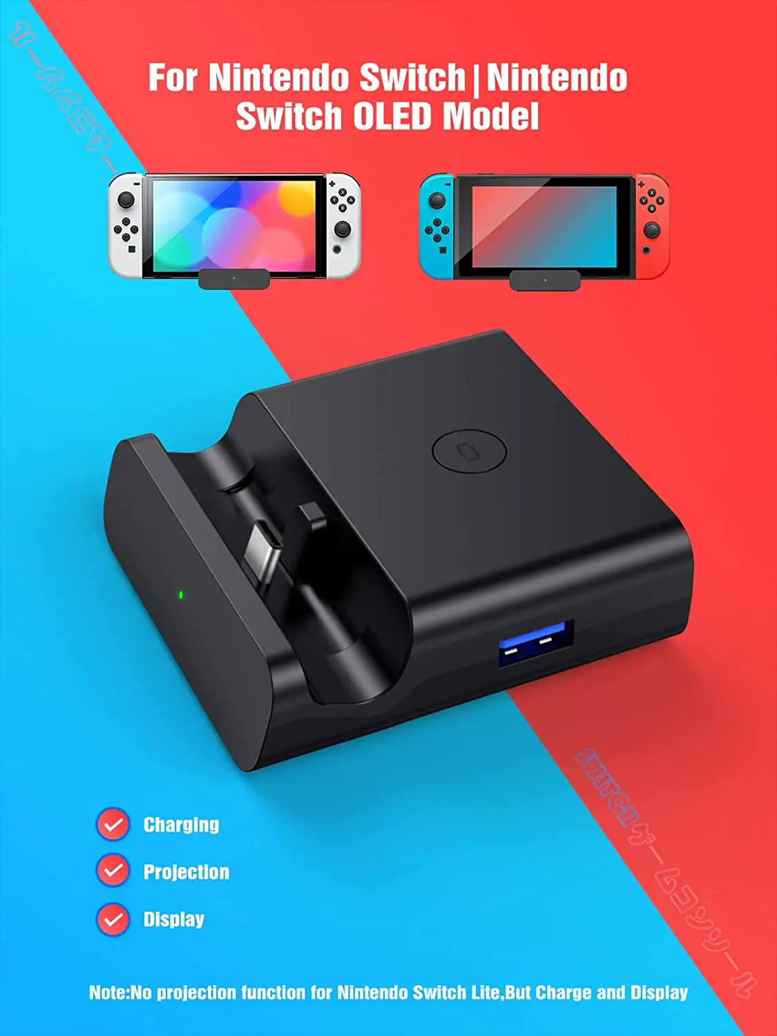 Фото Док-станция для телевизора NEWDERY для Nintendo Switch/переключателя OLED, док-станция для зарядки, адаптер 4K HDMI/USB 3.0/порт-переключатель ТВ типа C №3