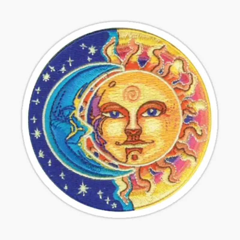 

Наклейка Sun And Moon для ноутбука, декор для спальни, автомобиля, милый мультяшный модный чемодан для общественных мест
