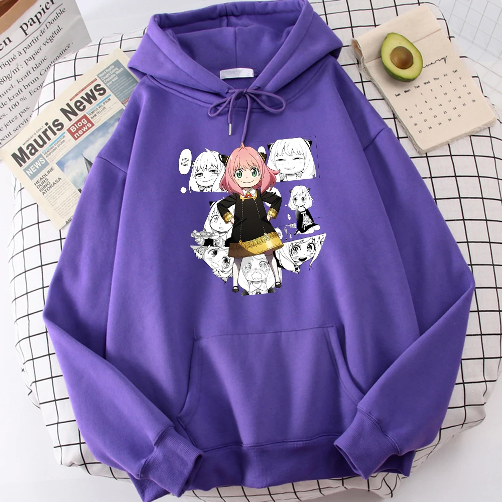 

Anime Spy X Family Anya Printed Woman Hoodies Fashion Fleece Clothes Casual Oversized Pullover Autumn Hip Hop Female Sweatshirt