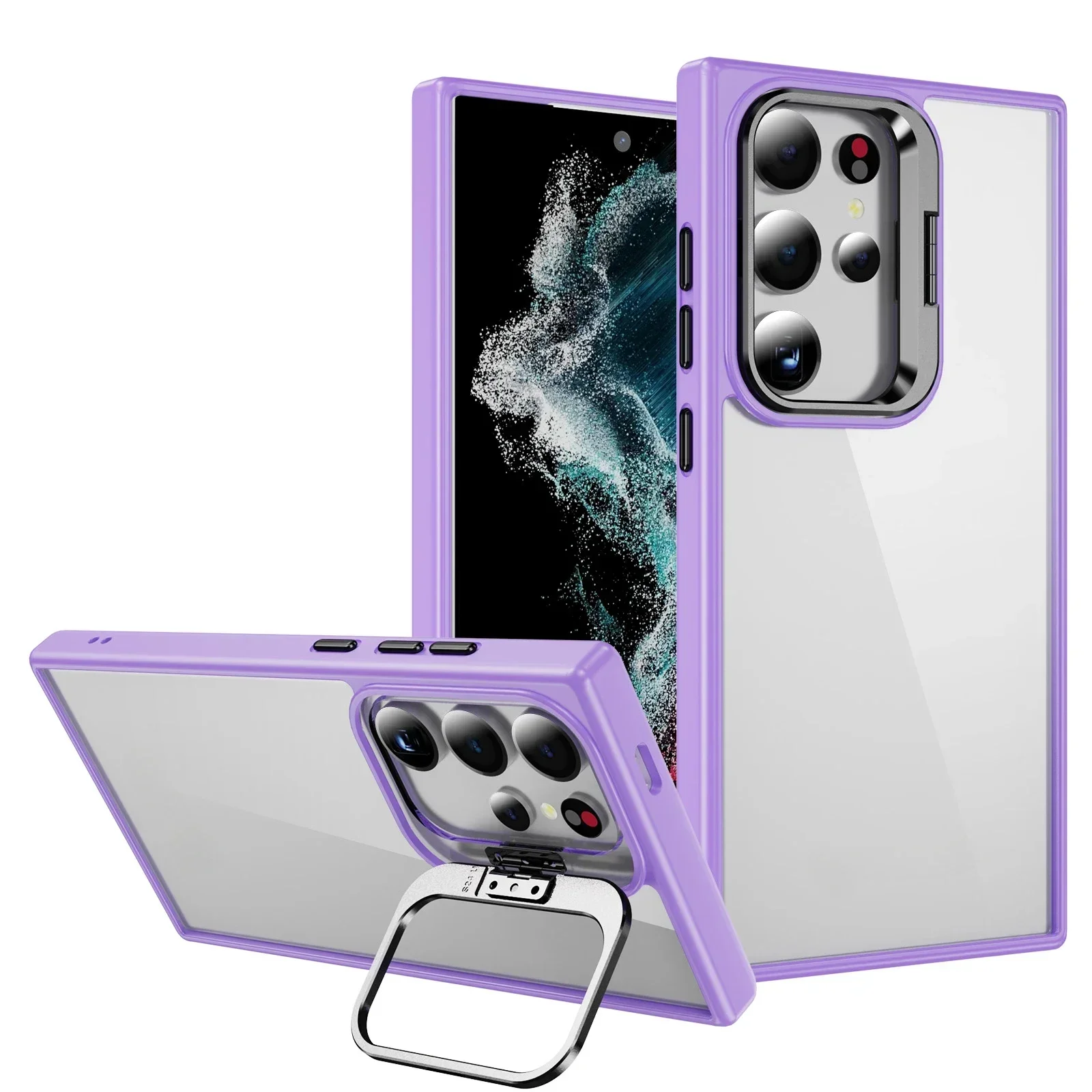 Прозрачный акриловый чехол для телефона из ПК с кронштейном Samsung Galaxy S25 S24 FE Plus