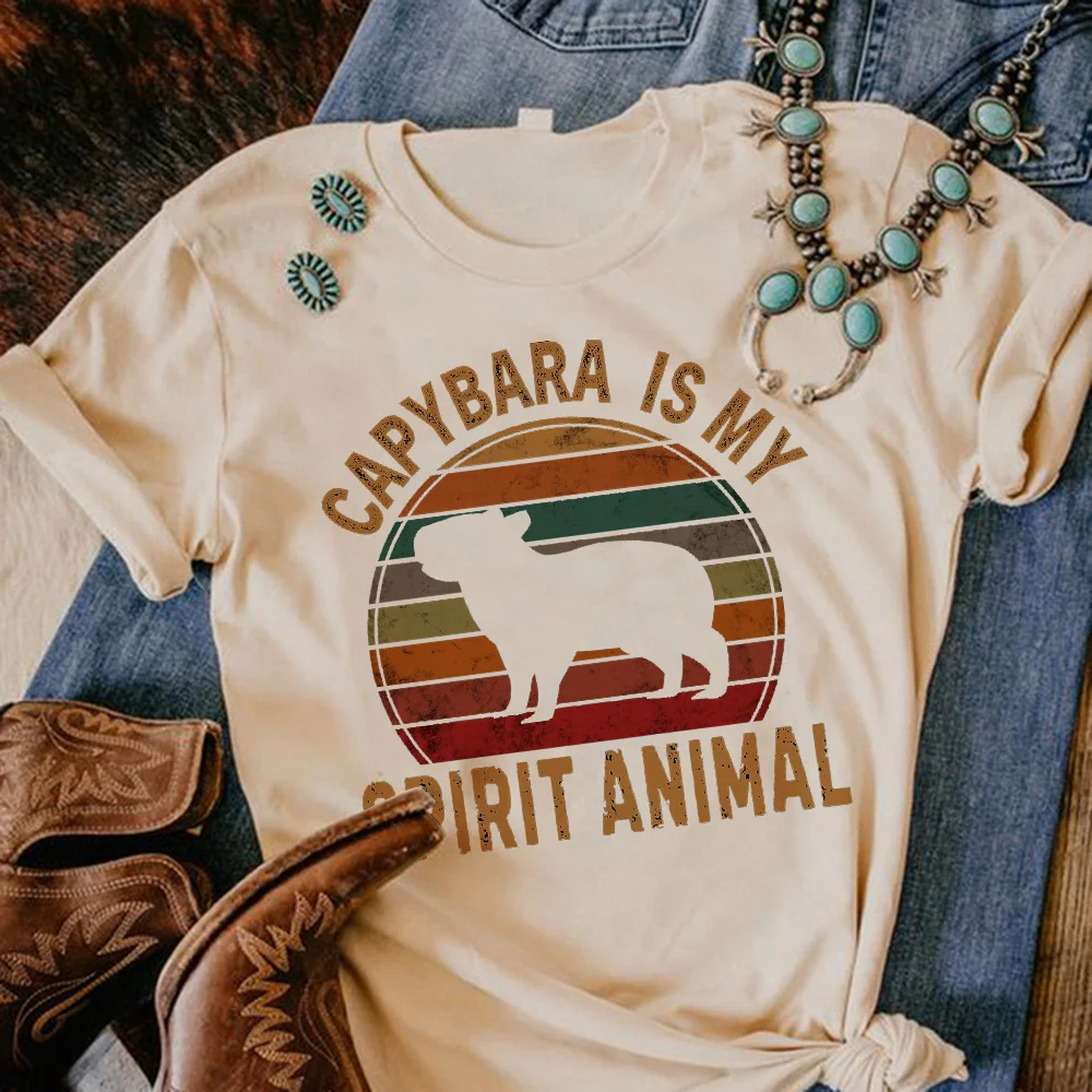 

Kapibara Capybara t-shirts women harajuku Tee female graphic clothing