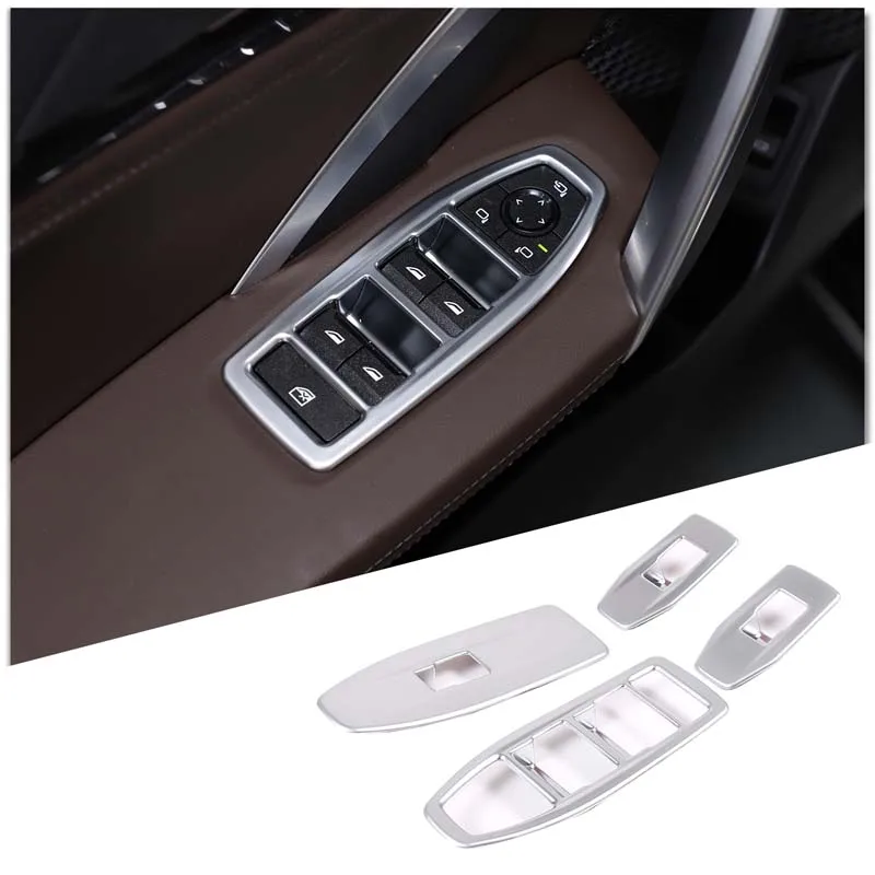 

ABS Chrome/Carbon fiber Car Window Lift Swtich Button Cover Trim Accessories For BMW X1 IX1 U10 U11 2023-2024
