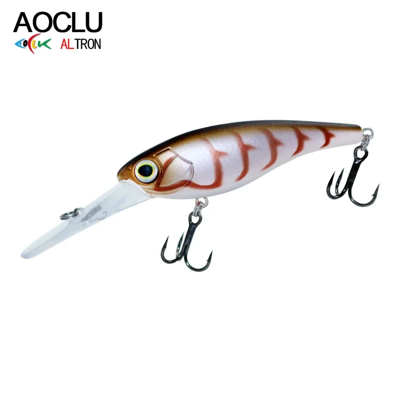 Фото AOCLU Подвесной джеркбейт Crankbait Minnow 60 мм 6 г 70 мм 10 г Твердая приманка Shad Deep Diver Глубина 2-4 м Рыболовная приманка для дальнего заброса №5