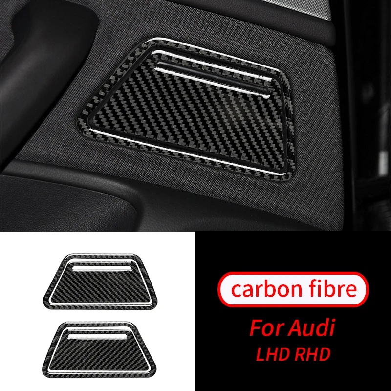 

For Audi A6 A7 2011-2018 Real Carbon Fiber Rear Door Cigarette Ashtray Panel Decoration Cover Trim Car Interior Accessories