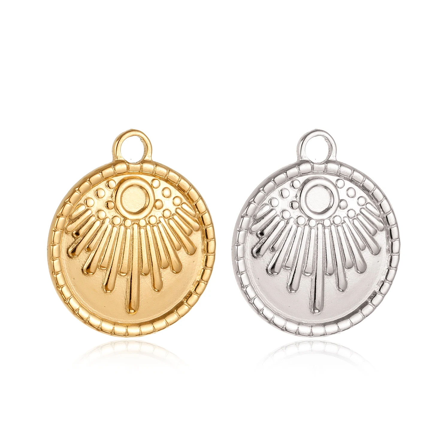 3Pcs/Lot Personality Stainless Steel Sun Charms for Jewelry Making 3D Round Pendant Charm DIY Bracelet Earrings Accessories New