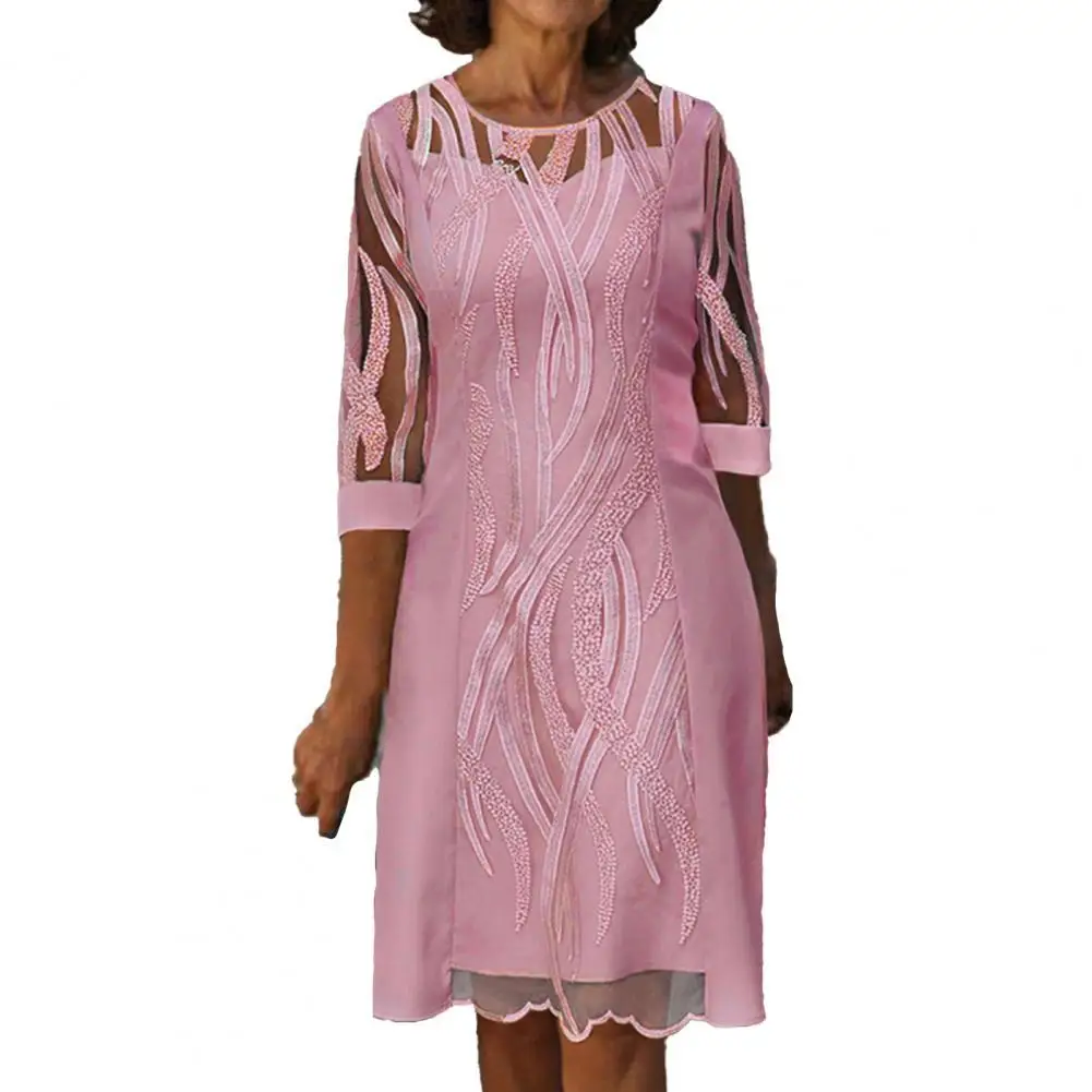 

Женское Прозрачное платье-трапеция, повседневное элегантное Сетчатое платье для свиданий, уличная одежда, Новинка лета 2022