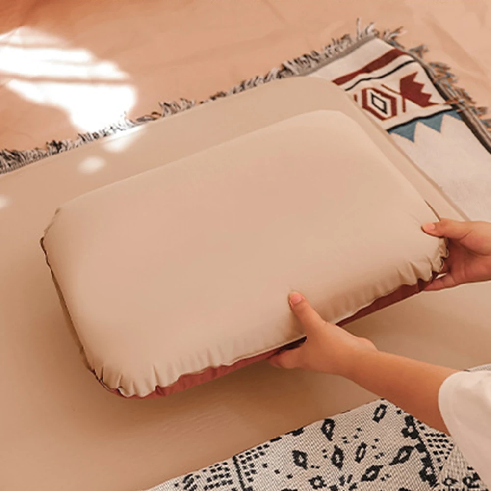 

Portable Automatic Inflatable Air Pillows 3D Sponge Comfortable Sleep Cushion Camping Travel Hiking Head Rest Inflatable Pillow
