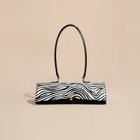 trendy zebra pattern full grain lady shoulder bag cow leather genuine leather bags for women