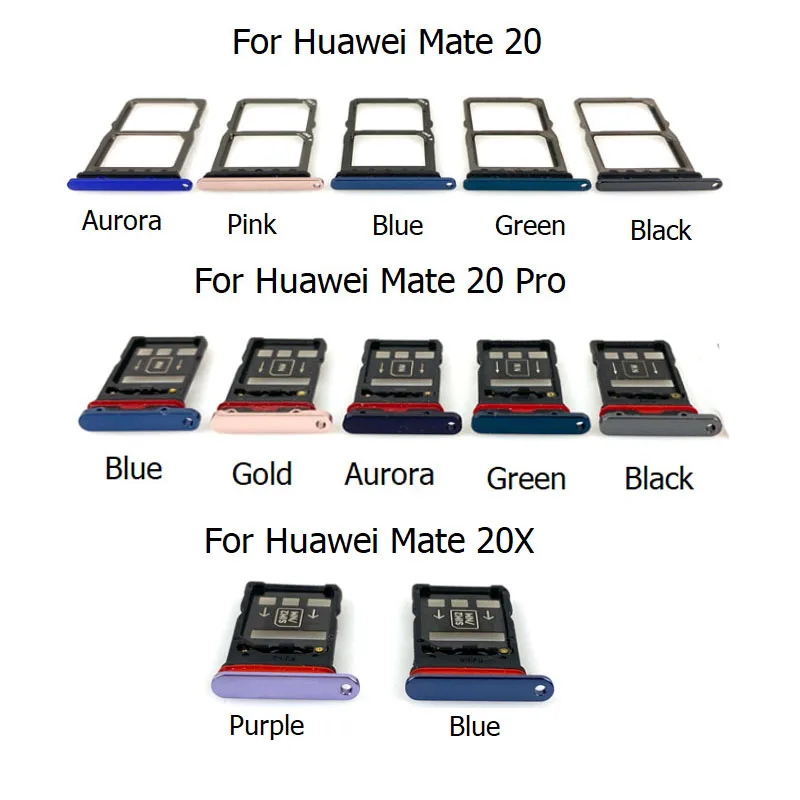 

SIM Card Slot Tray For Huawei Mate 20 20X Phone SIM Chip SD Card Holder Drawer For Mate 20 Pro Replacement