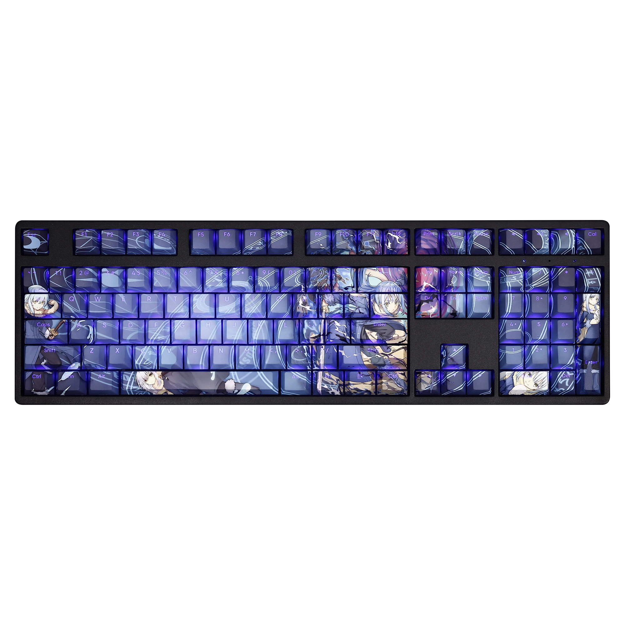 Rimuru 108 колпачки для клавиш Tensura аниме PBT сублимационный светопропускающий