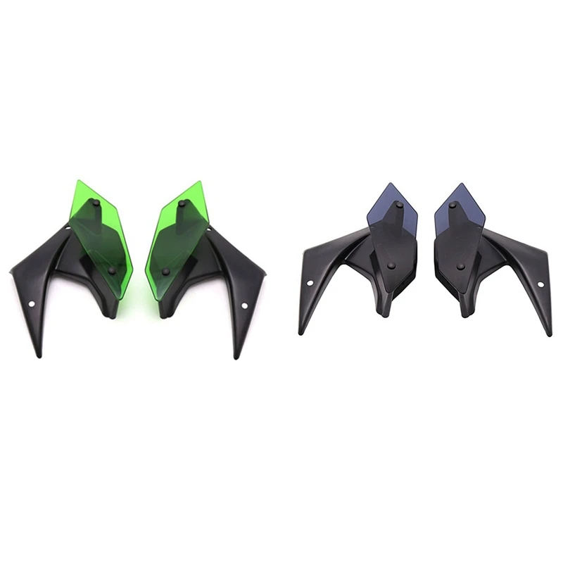 

1 Pair Motorcycle Fixed Wing Winglet Fairing Motorcycle Wing Deflectors For Kawasaki Z900 2017-2019 (Green)