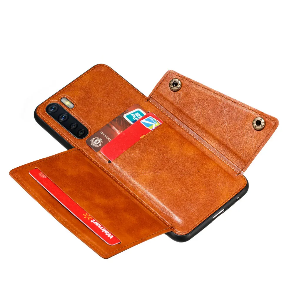 Shockproof Case Leather Back Cover for OPPO A17 A54 Card Shell Oppo A74 5G A 94 91 A53S A 74 54 A72 A52 A91 17 k Flip Case Funda