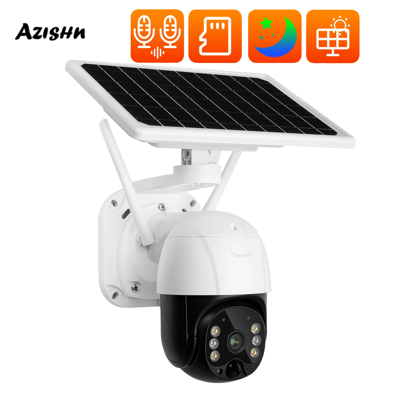 

Gadinan Outdoor Wireless 4G /WiFi 3MP IP Camera 8W Solar Panel PTZ Battery Camera Home Security CCTV Video Surveillance