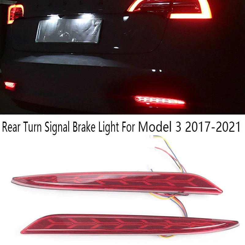 Rear Turn Signal Brake Light Tail Light Rear Bumper Reflector For Tesla Model 3 2017-2021