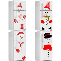 d5 christmas decoration fridge magnet sticker fridge christmas snowman face kitchen wall stickers art cute smiley wall stickers