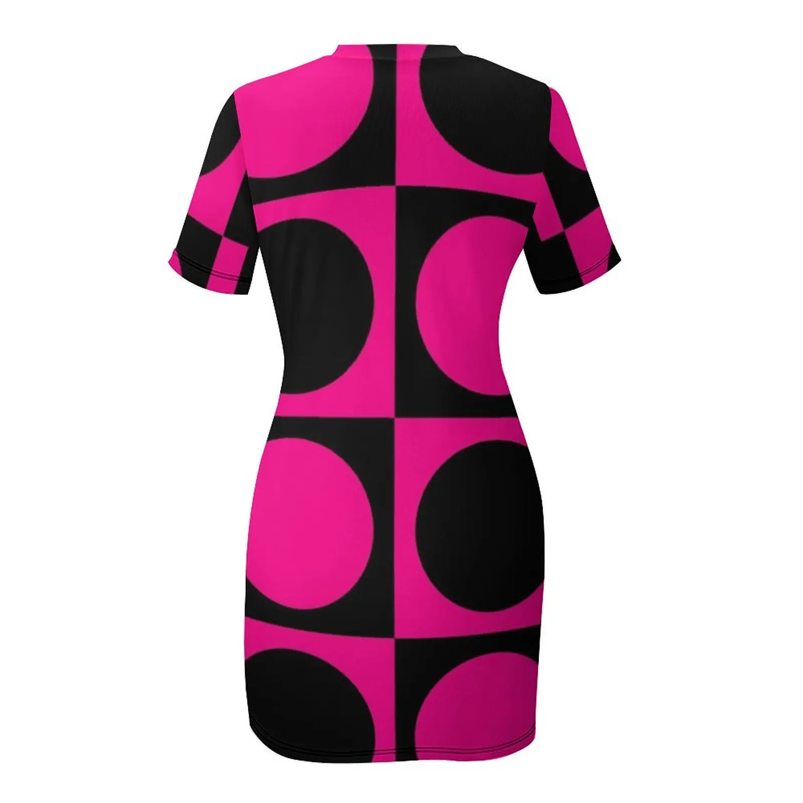 60-е годы Pink Circle Mod Mondrian платье с короткими рукавами платья летние женские 2025