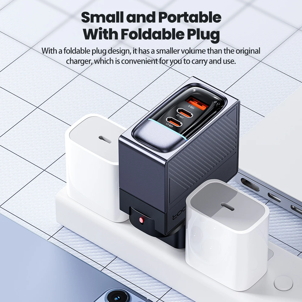 Toocki 100W GaN Charger Quick Charge 4.0 QC3.0 PD4.0 USB Type C Fast Charger for Macbook iPhone 14 13 Samsung S22 Huawei Xiaomi