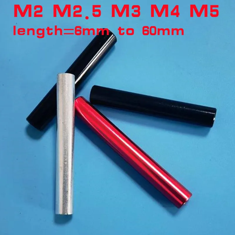 

5-10 шт./лот M2 M2.5 M3 M4 M5 * 6 до 60 мм красочные круглые алюминиевые стойки, круглые алюминиевые прокладки для RC multirotors