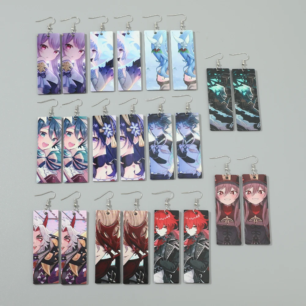 Женские акриловые серьги Genshin Impact в стиле аниме