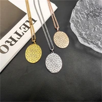 stainless steel jewelry necklace for women men upscale fashion personalized charm datura flowers pendant necklace birthday gift
