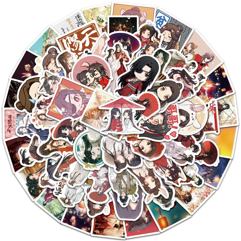 

65 шт. аниме Tian Guan Ci Fu Hua Cheng Xie Lian, стикер для косплея, милая наклейка s Heaven Official's Bless для ноутбука, скейтборда