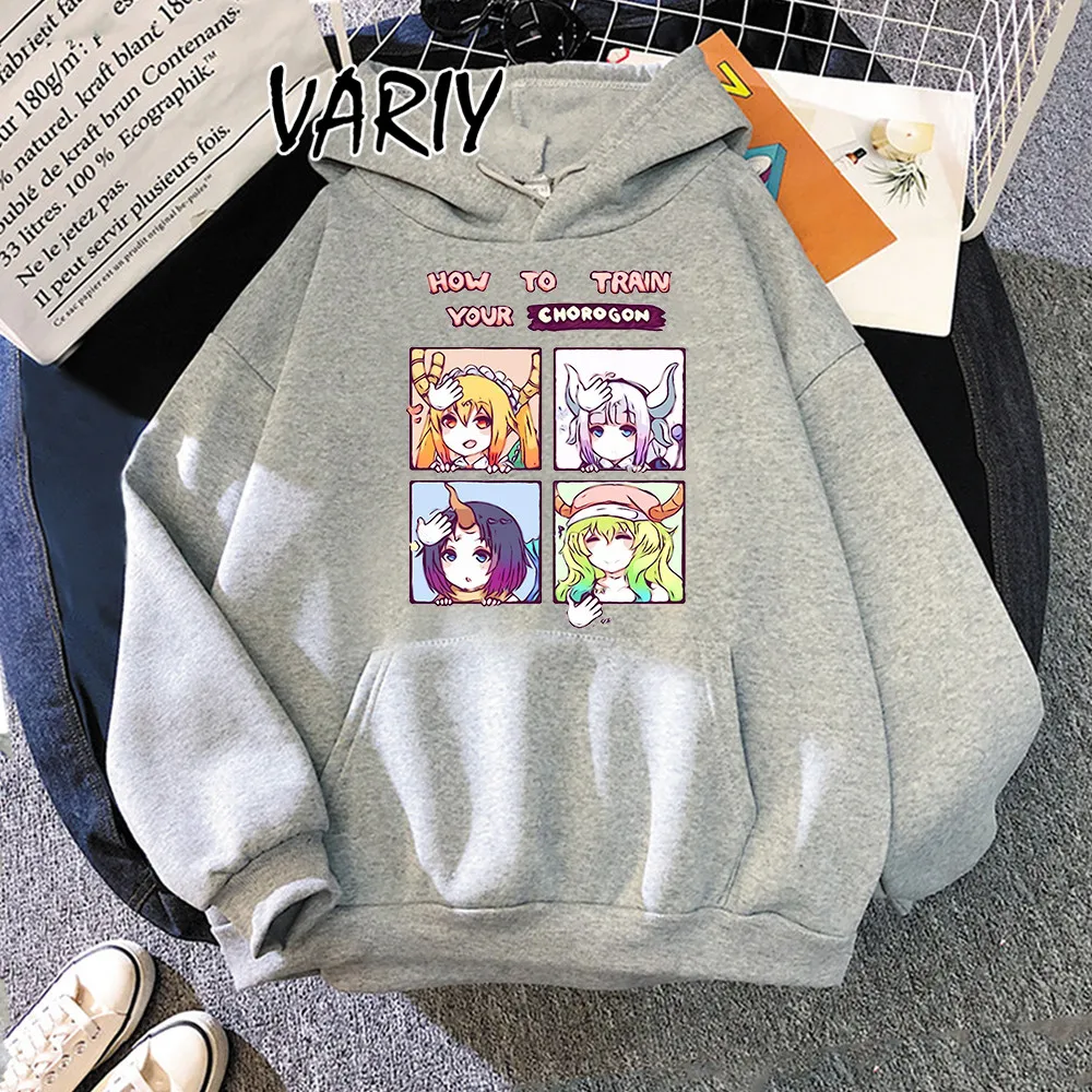 

Hot Anime Miss Kobayashi's Dragon Maid Hoodies Funny Japancartoon Tooru/Kamui Kanna 20222 Winter Casual Oversized Sweatshirt