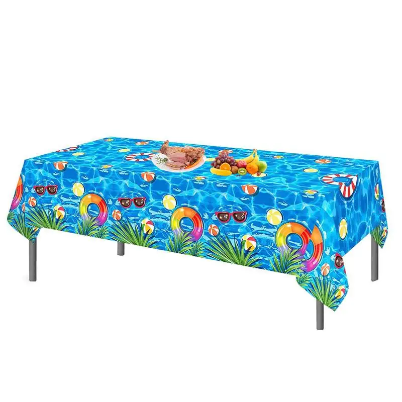 

Tablecloth Summer Decor Patterned Design Eco-friendly Table Runner Swimming Pool Party Beach Decorative Kitchen Dinning Cloth