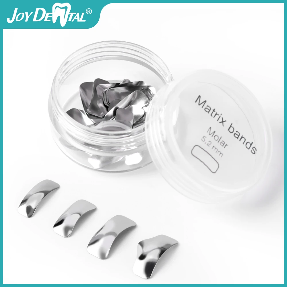 

JoyDental 50Pc Dental Metal Matrices Sectional Contoured Matrix Refill for Teeth Replacement Dentsit Tools