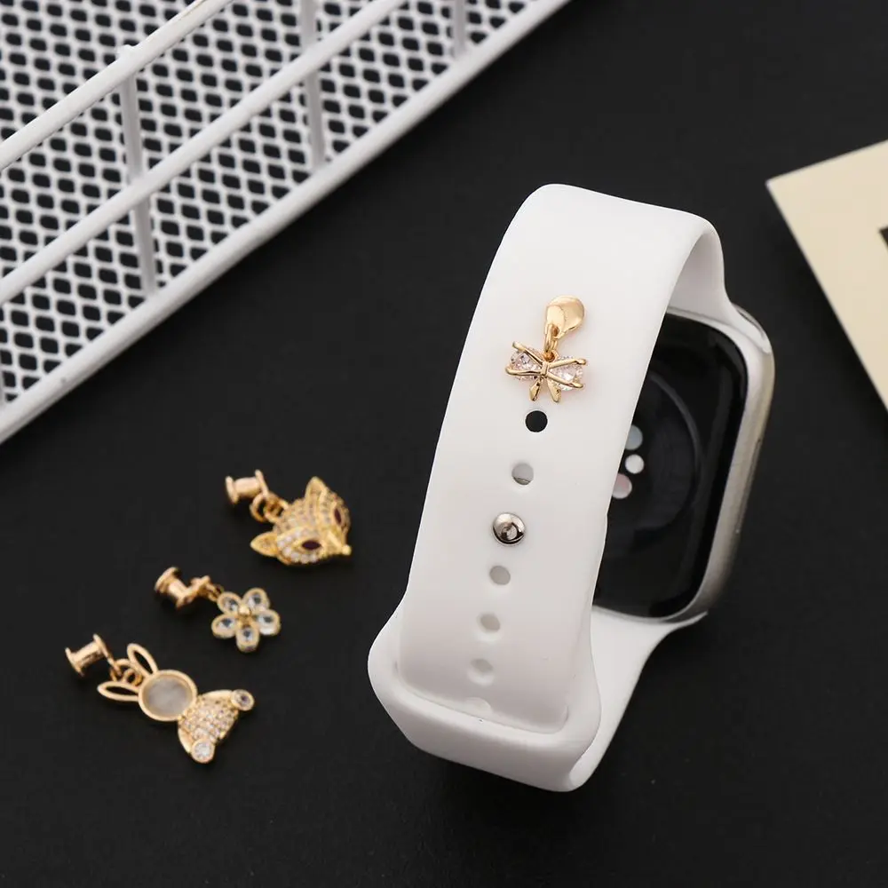 

Ремешок, декоративные украшения для iwatch, силиконовый ремешок, украшение, кольцо, гвозди, ювелирные изделия для Apple Watch, ремешок, мягкие брасле...