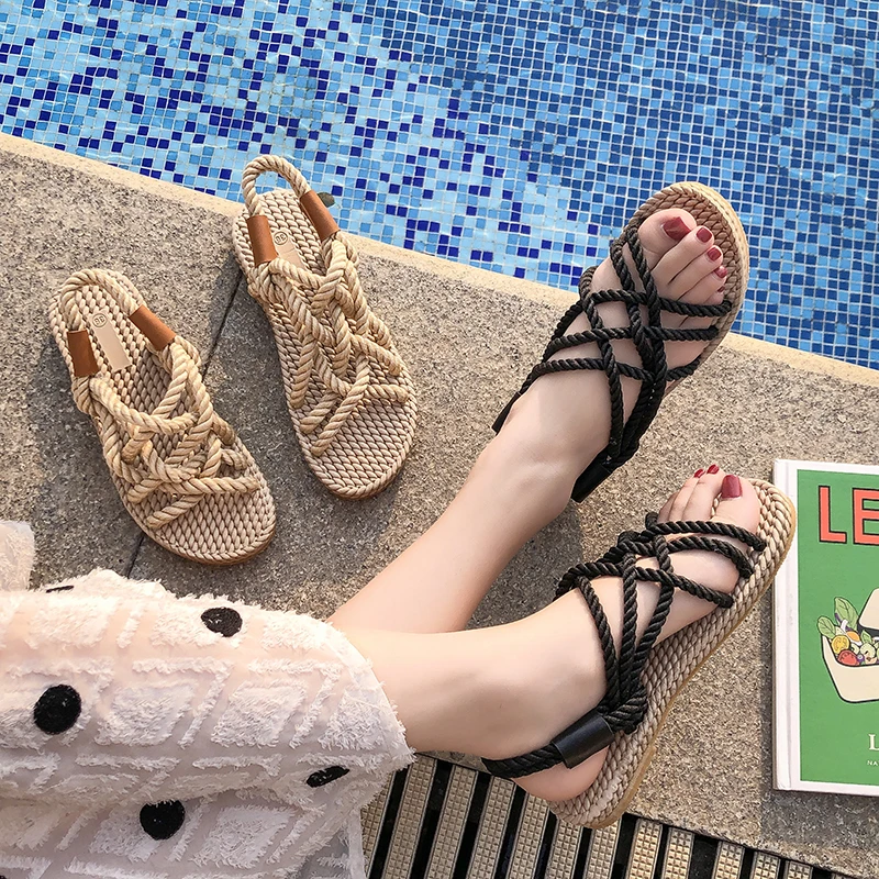 

Sandals Woman Shoes Braided Rope with Traditional Casual Style and Simple Creativity Fashion Sandals Women Summer Shoes