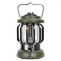 retro outdoor camping lantern metal decorative table lamp rechargeable warm white decor led lantern for pathway garden