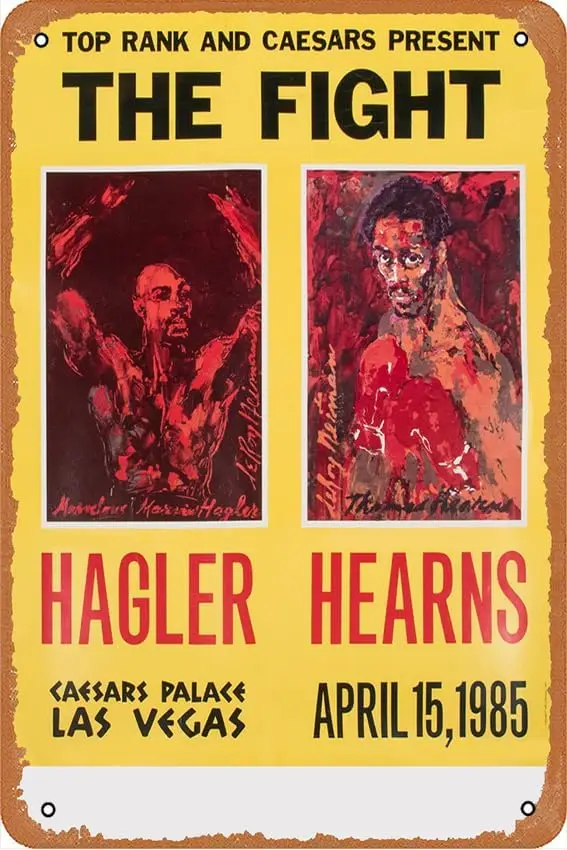 Металлический винтажный жестяной знак Hagler vs Hearns легенды любителей бокса 1985