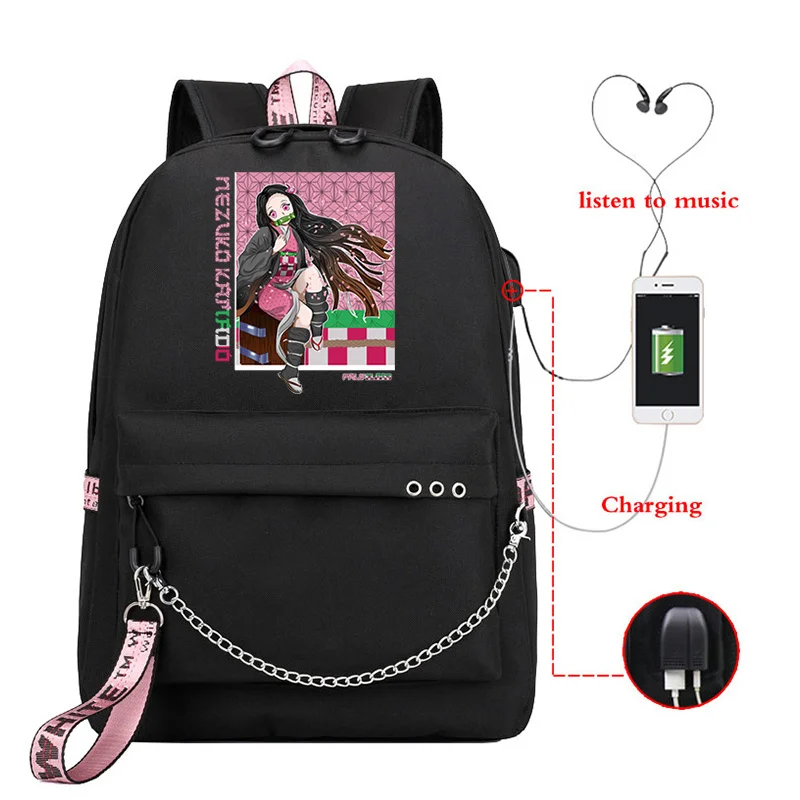 

Anime Demon Slayer Trekking Bags Backpacks Kpop Style Eco Bag High Street Funny Manga Demon Slayer Manga Schoolbag for Girls