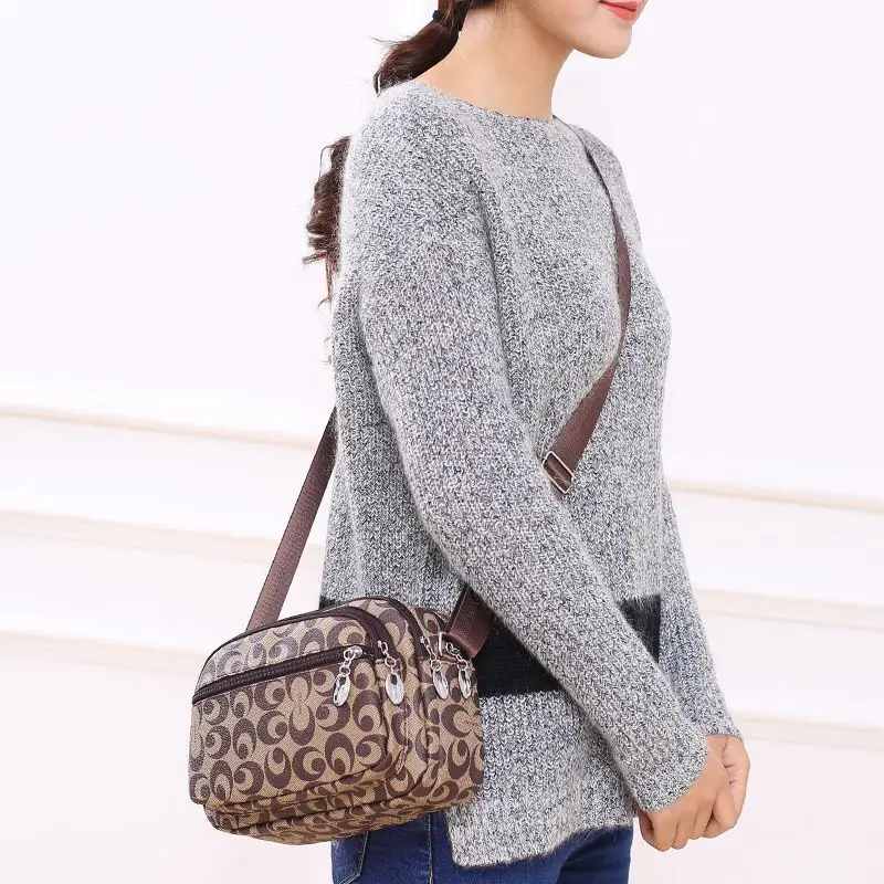 

New Elderly Bag Multi-Layer Pouch Women High-Grade Soft Leather Messenger Bag Business Collect Money Bag