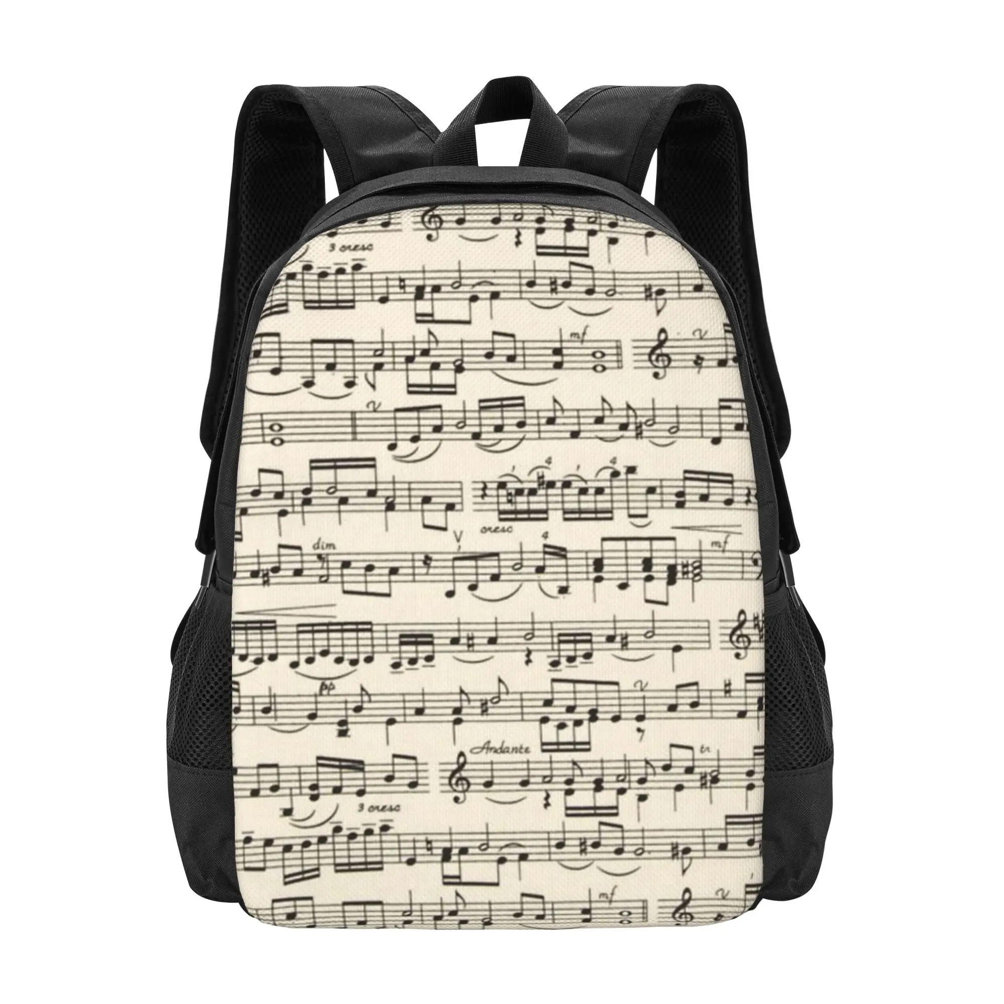 

Sheet Music Classic Basic Canvas School backpack Casual Daypack Office Backpack for Men Women