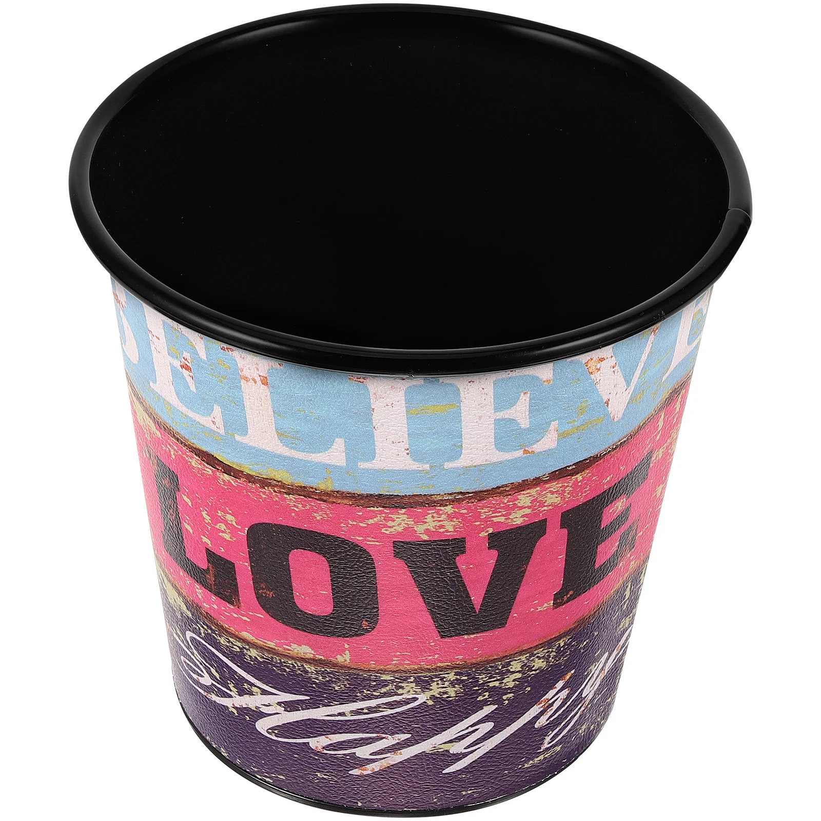 

Office Bin Mini Trash Can Household Iron Reusable Bathroom Waste Paper Basket Container Living Garbage