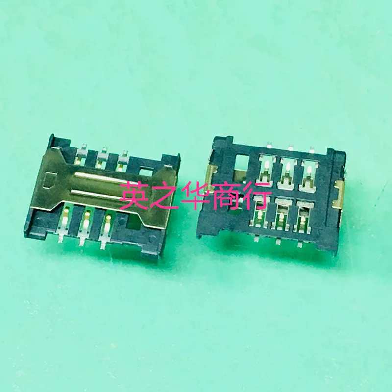 

30pcs orginal new SIM card holder large card slot pull-out height 1.5 with bridge and gear 6P short body SIM card slot