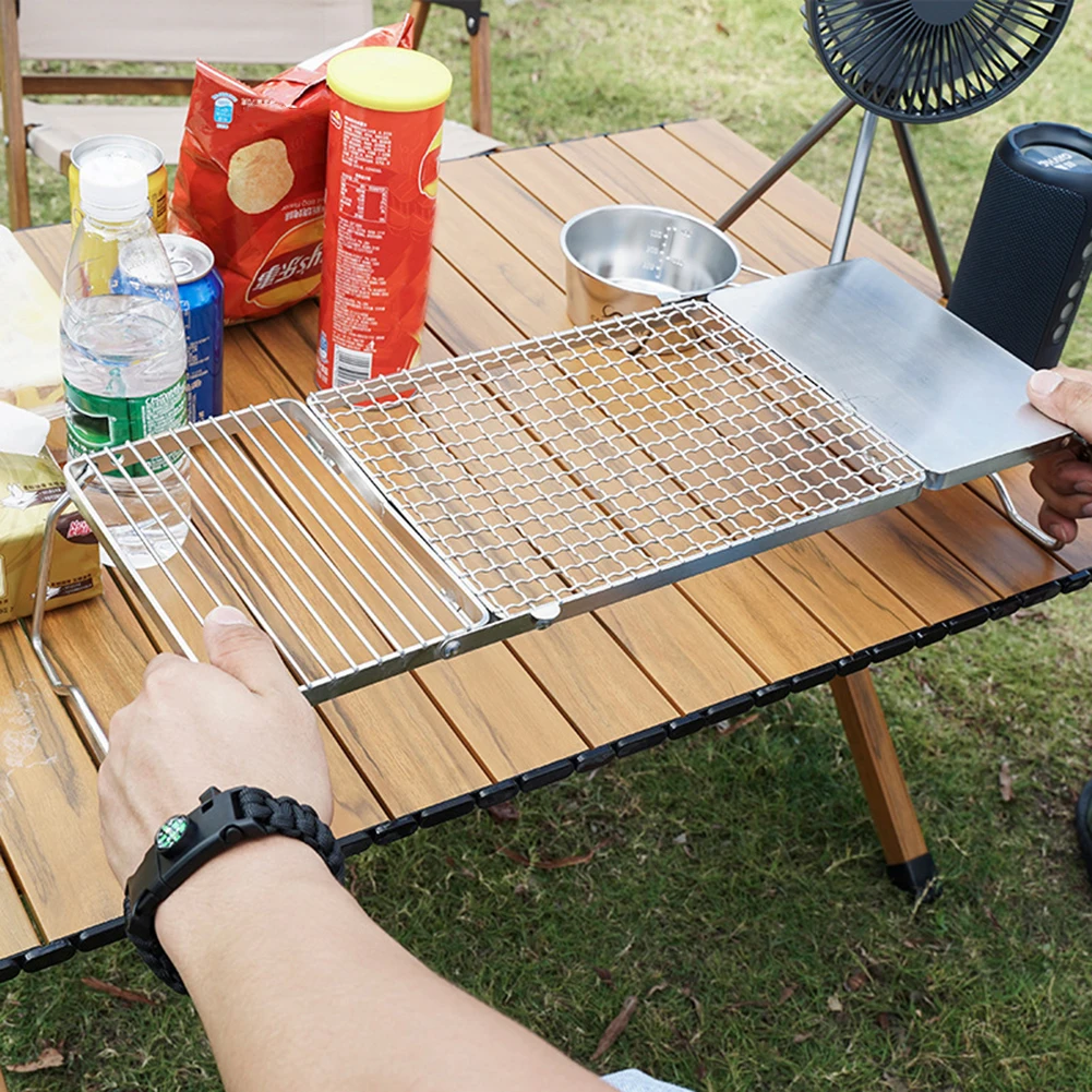 

Camping Stove Stand Stainless Steel Camping Stove Grill Rack Portable Grill Table Desk Foldable Folding for Cooking Picnic