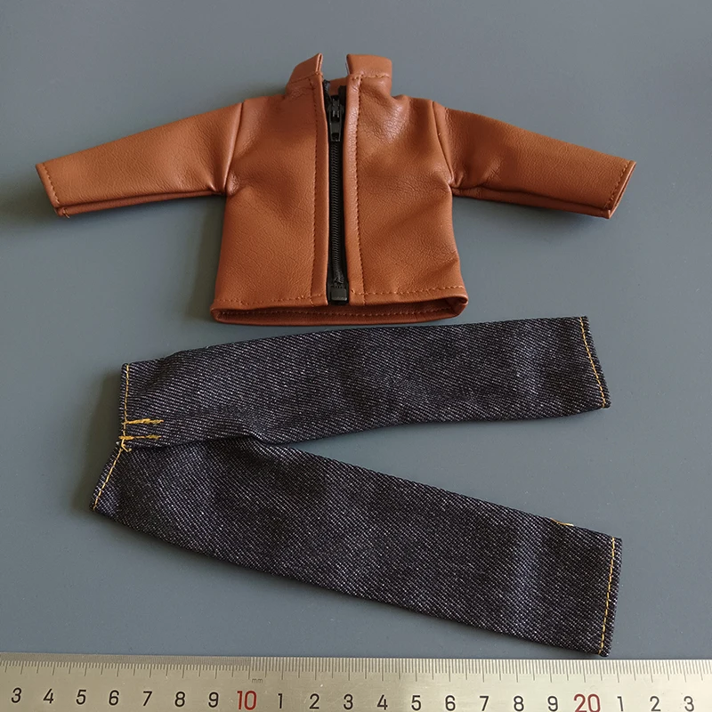 Кожаная куртка и джинсы для фигурок Foyunde 1/6