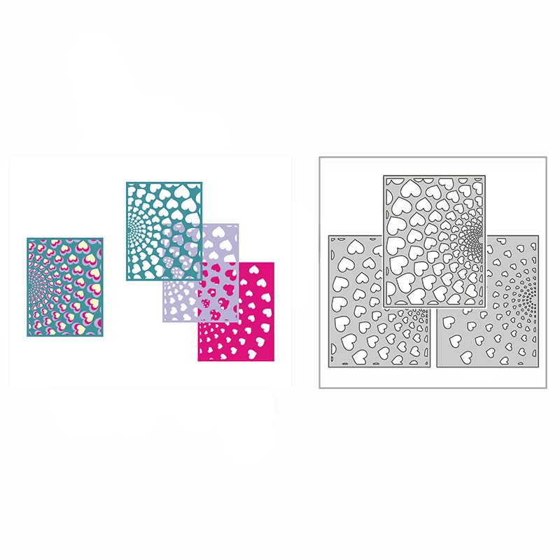 

День матери Новые многослойные сердца Радуга ремесло 2022 металлические Вырубные штампы для скрапбукинга и изготовления карт тиснение форма...