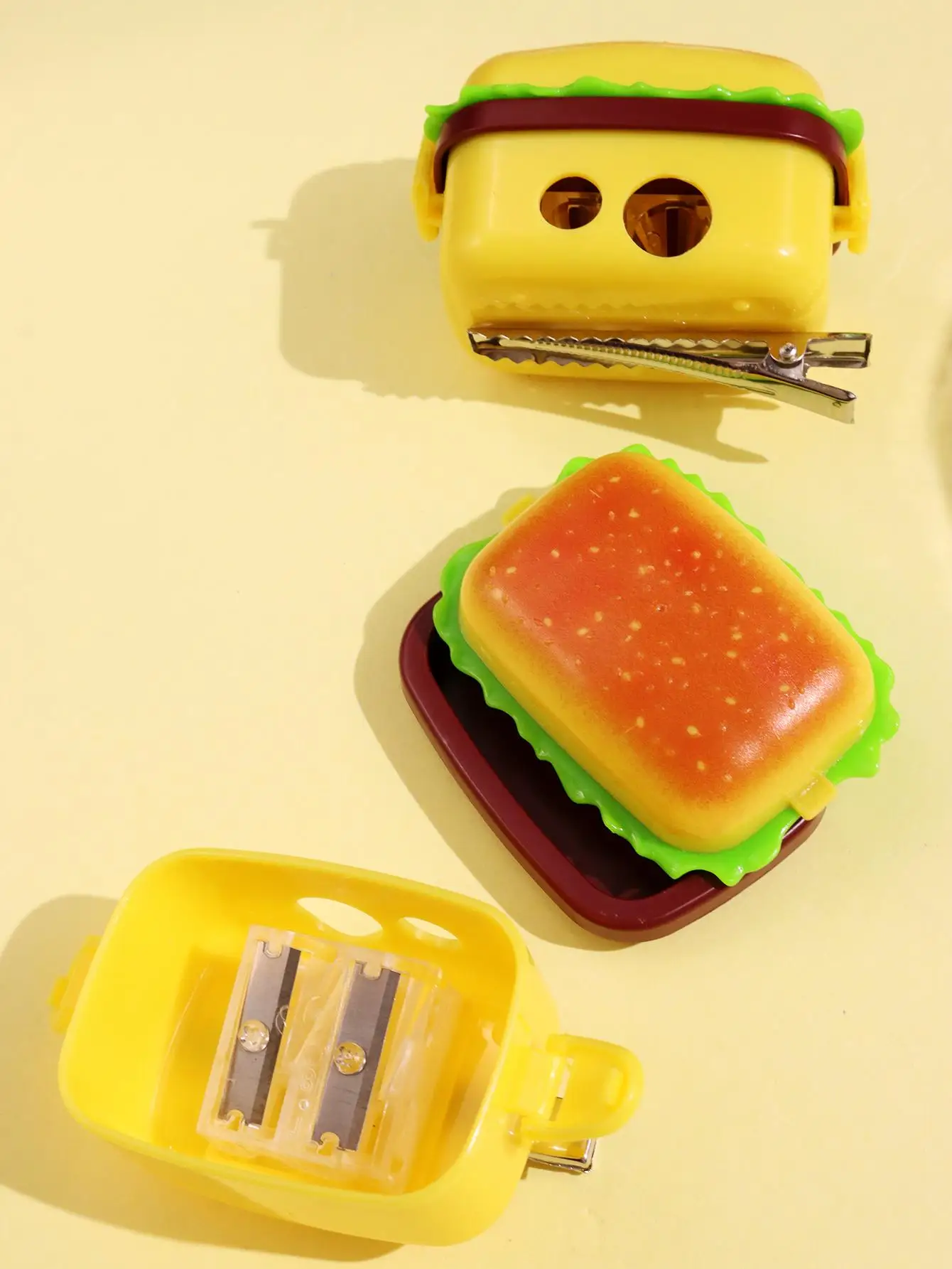 Оригинальность Harajuku милая заколка для волос в виде гамбургера Y2K заточка ножей