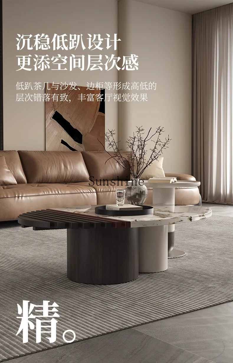 Комбинация журнального столика из массива дерева искусственного мрамора