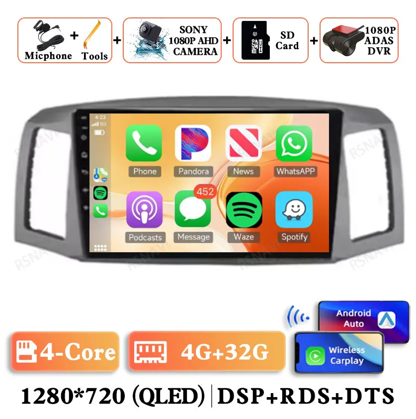 

Автомагнитола 2 DIN на Android 14 для JEEP Grand Cherokee WK 2004 2005 2006 2007 DVD DSP