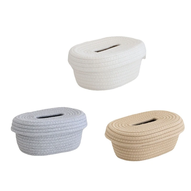 

Cotton Rope Tissue Box Cover Handmade Cotton Thread Napkin Holder Handmade Decorative Tissue Holder Home Decor