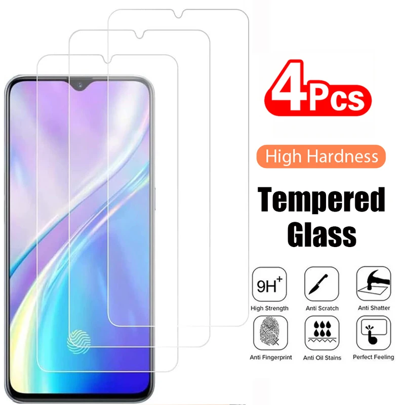 

4Pcs Tempered Glass For Vivo Y12A Y15A Y17 Y19 Y20A Y20G Y21 Y21S Y22 Y30G Y31 Y31s Y33 Y35 Screen Protector Glass