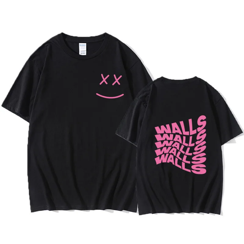 

Japanese Anime Pink Smile Symbols Print T Shirt Men Harajuku Cotton Tight T-Shirts Streetwear Tee Tops Clothing Funny