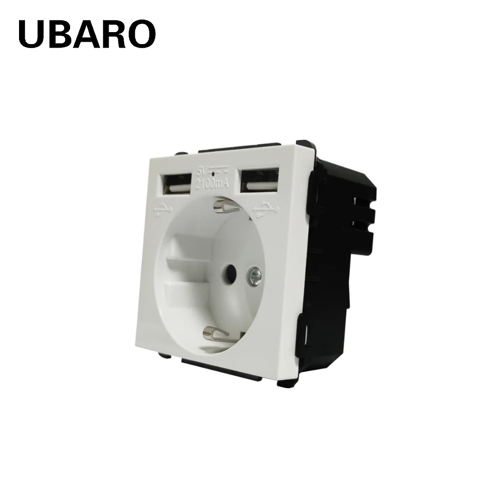 

UBARO Euro Standard DIY Installation Pop Socket USB Type-C Plug With Tempered Glass Frame White Black Accessory Home Improvement
