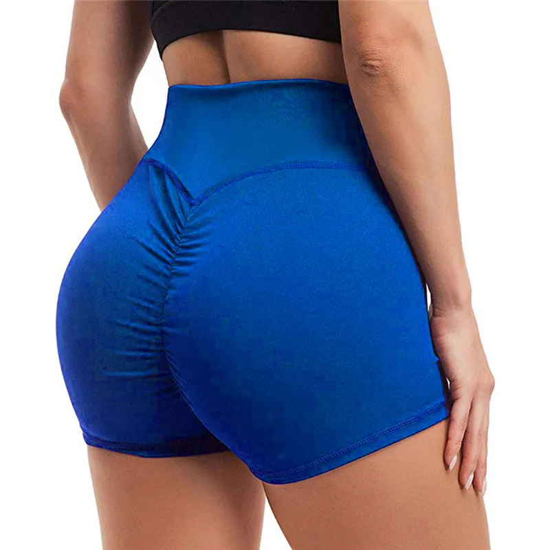 

Hot Women Casual Solid Elastic High Waist Push Up Fitness Yoga Shorts Running Gym Stretch Sports Short Pants